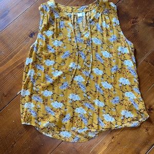 Old Navy Mustard Floral Blouse